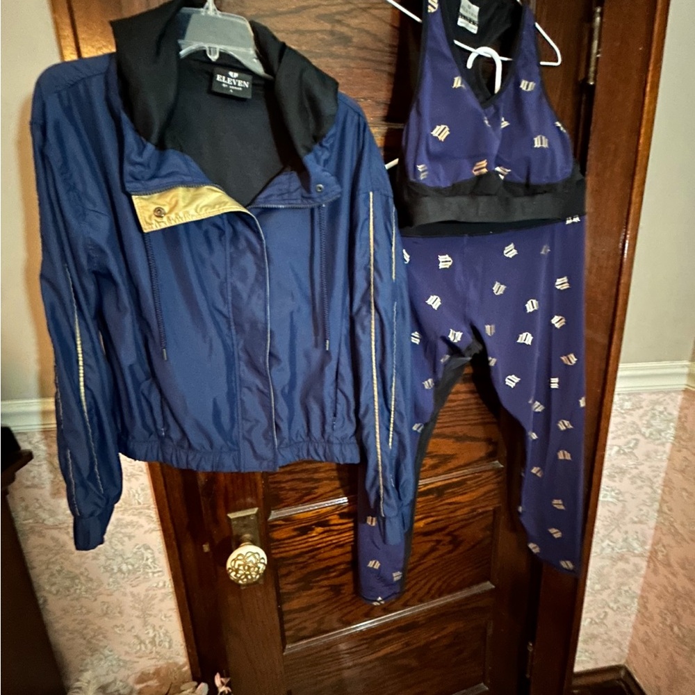 EleVen by Venus Williams Navy Jacket and Leggings Set